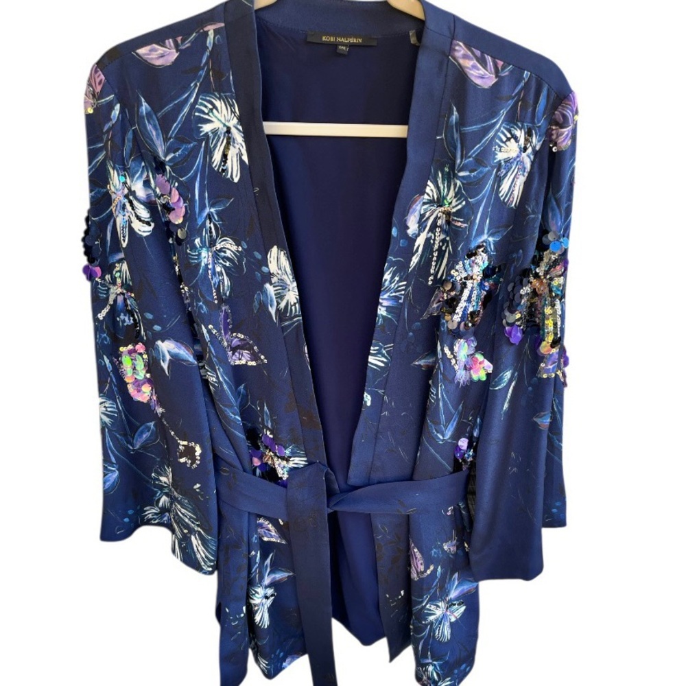 Kobi Halperin Austen sequin-embellished evening jacket Sz M-L